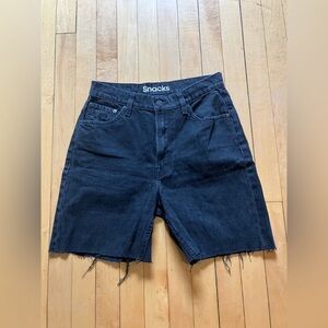 MOTHER Black Jean Shorts